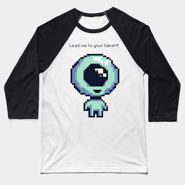 Adorable One-Eyed Alien - Meet Gerald Baseball T-Shirt by PixelArtly